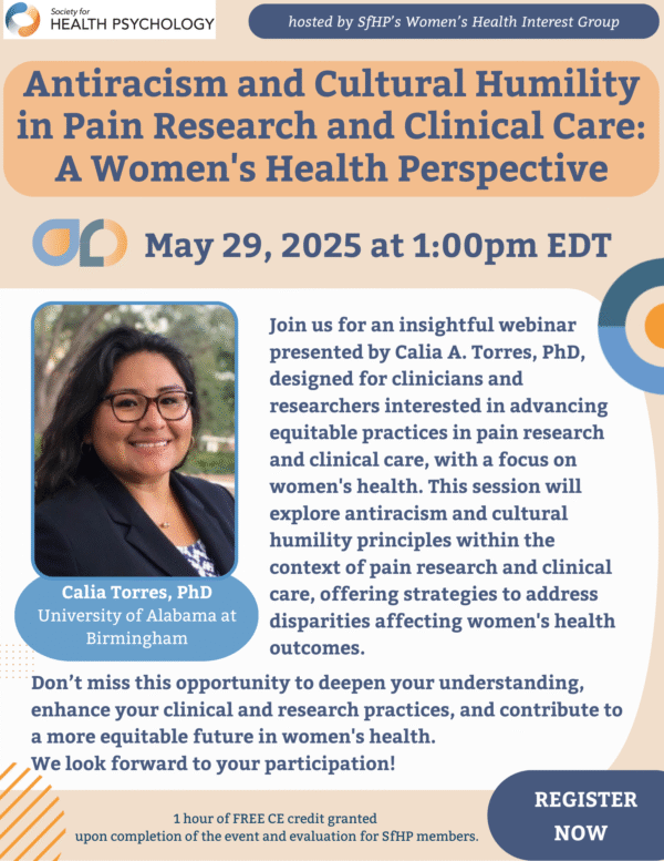SfHP: Antiracism and Cultural Humility in Pain Research and Clinical Care: A Women's Health Perspective