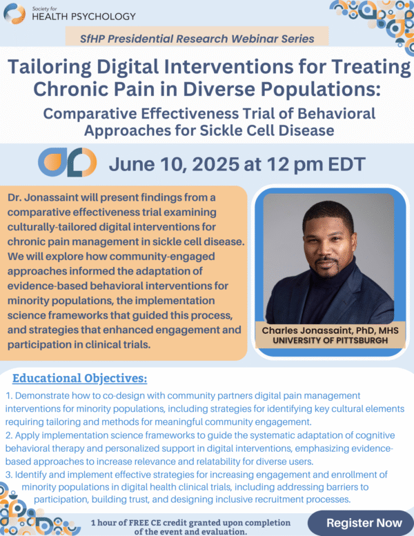 SfHP: Tailoring Digital Interventions for Treating Chronic Pain in Diverse Populations: Comparative Effectiveness Trial of Behavioral Approaches for Sickle Cell Disease